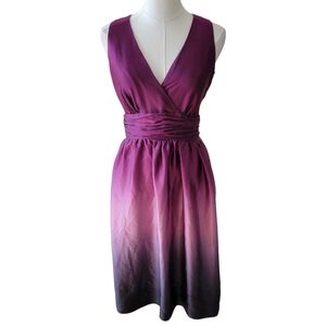 DKNY Purple Ombre Silk Sleeveless Dress Size 2